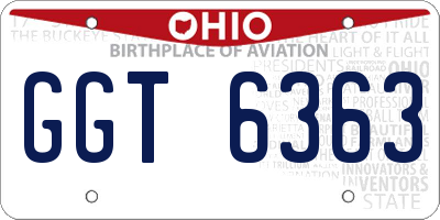 OH license plate GGT6363