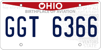 OH license plate GGT6366