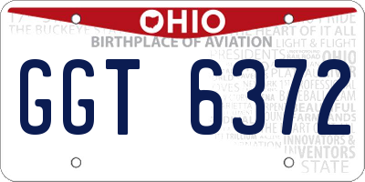 OH license plate GGT6372