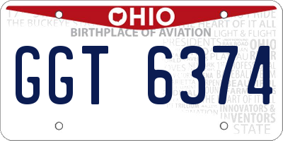 OH license plate GGT6374