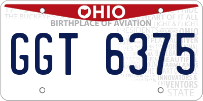 OH license plate GGT6375
