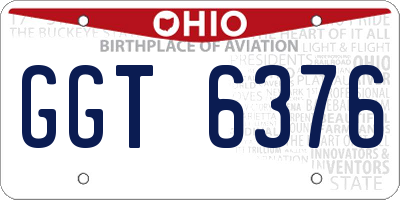 OH license plate GGT6376