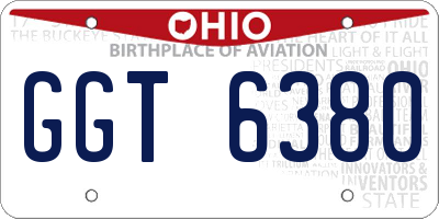 OH license plate GGT6380