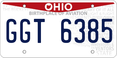OH license plate GGT6385