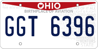 OH license plate GGT6396