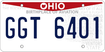 OH license plate GGT6401