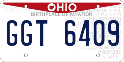 OH license plate GGT6409