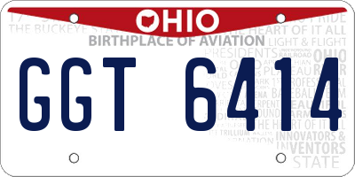 OH license plate GGT6414