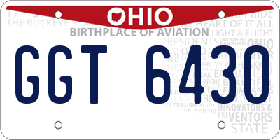 OH license plate GGT6430