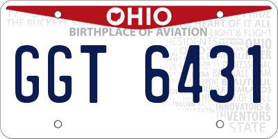 OH license plate GGT6431