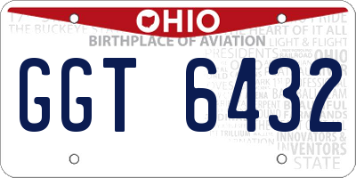 OH license plate GGT6432