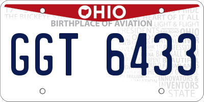 OH license plate GGT6433