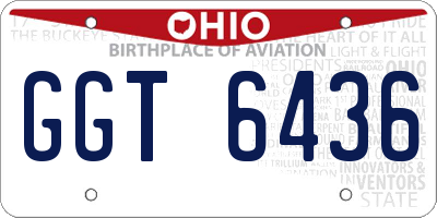 OH license plate GGT6436