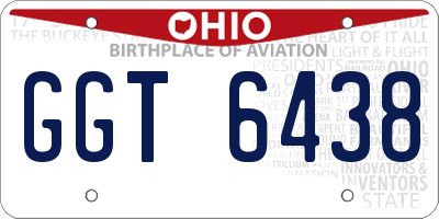 OH license plate GGT6438