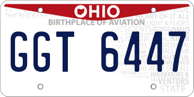 OH license plate GGT6447
