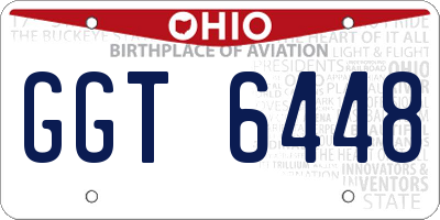 OH license plate GGT6448