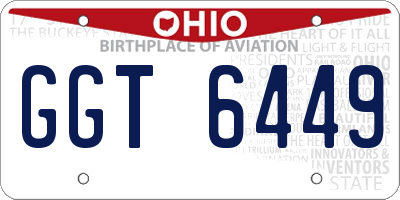 OH license plate GGT6449