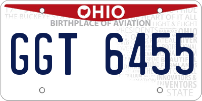 OH license plate GGT6455