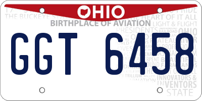 OH license plate GGT6458