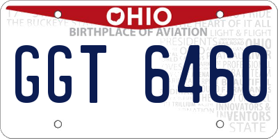 OH license plate GGT6460