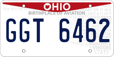OH license plate GGT6462