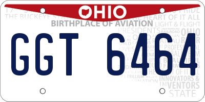 OH license plate GGT6464