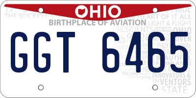 OH license plate GGT6465