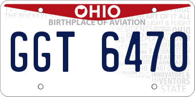 OH license plate GGT6470
