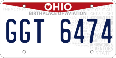 OH license plate GGT6474
