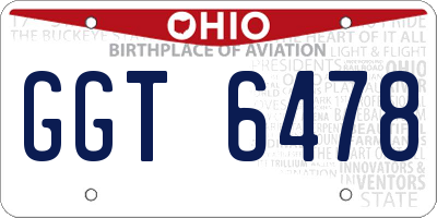 OH license plate GGT6478