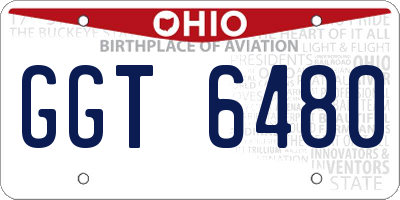 OH license plate GGT6480