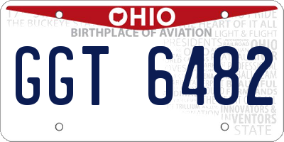 OH license plate GGT6482