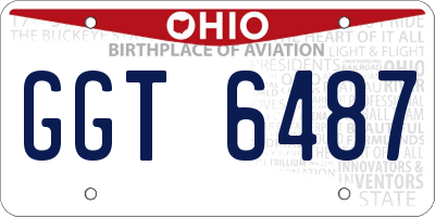 OH license plate GGT6487