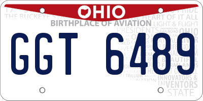 OH license plate GGT6489
