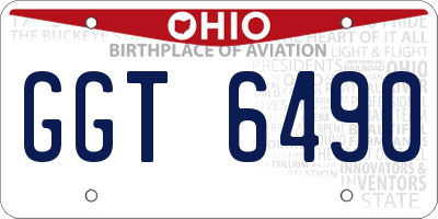 OH license plate GGT6490