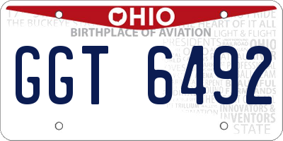 OH license plate GGT6492