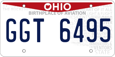 OH license plate GGT6495