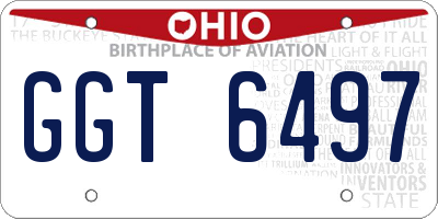 OH license plate GGT6497