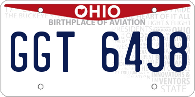 OH license plate GGT6498