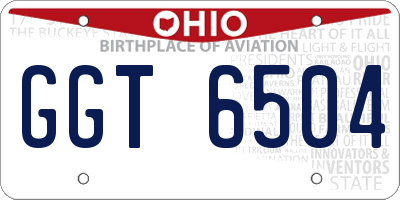 OH license plate GGT6504