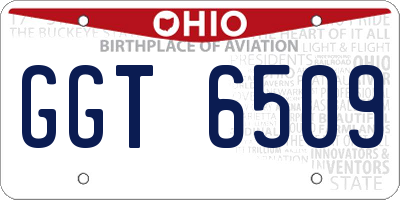 OH license plate GGT6509