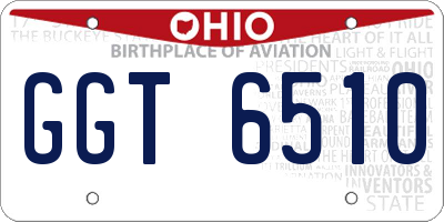 OH license plate GGT6510