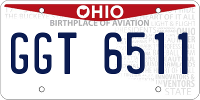 OH license plate GGT6511