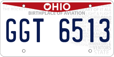 OH license plate GGT6513