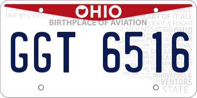 OH license plate GGT6516