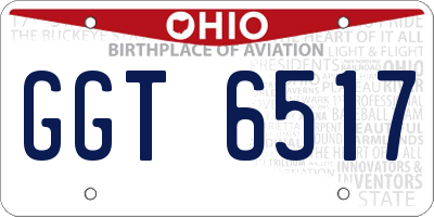 OH license plate GGT6517