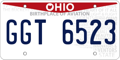 OH license plate GGT6523