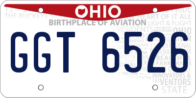 OH license plate GGT6526