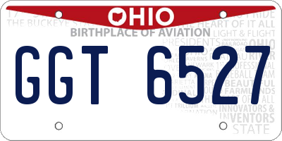 OH license plate GGT6527