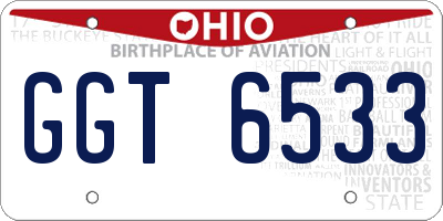 OH license plate GGT6533